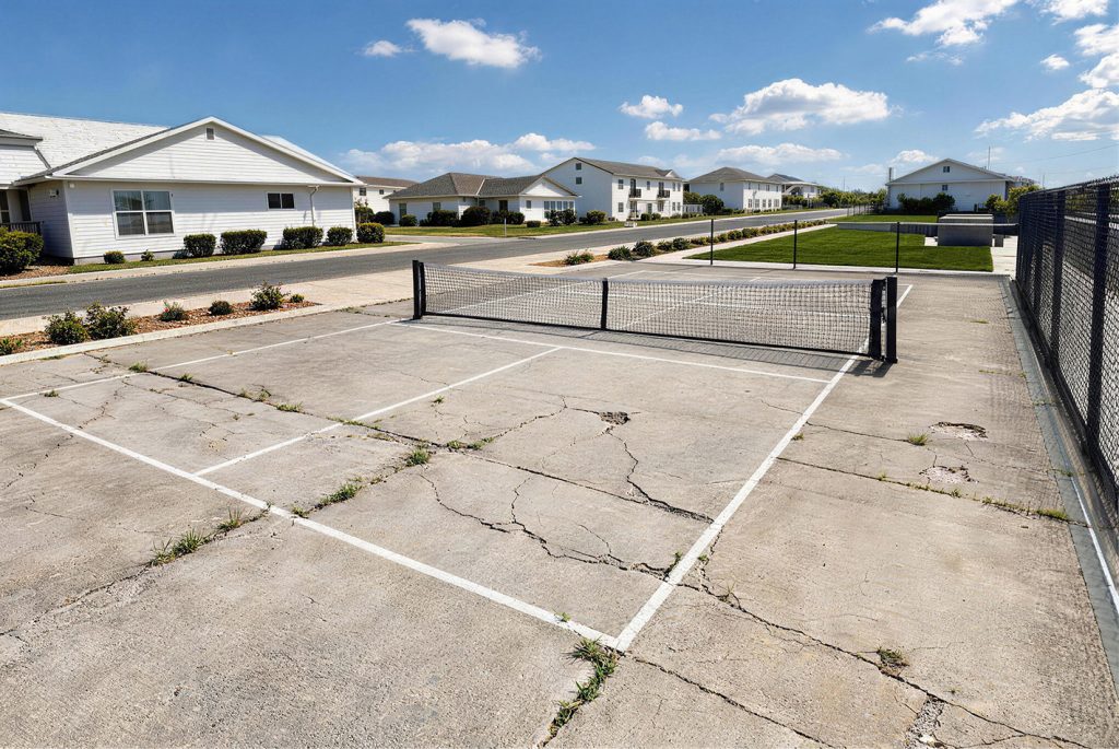 Cracked, Slippery, Joint-Killing Pickleball Court